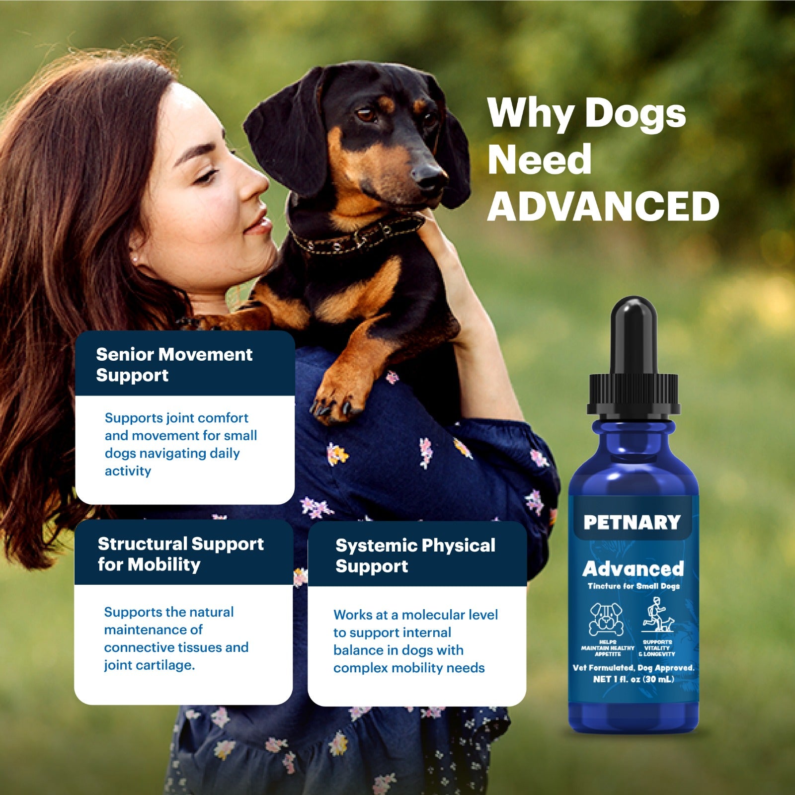 Petnary Advanced | Dog Hip & Joint Support Drops – Senior Mobility, Recovery & Physical Comfort