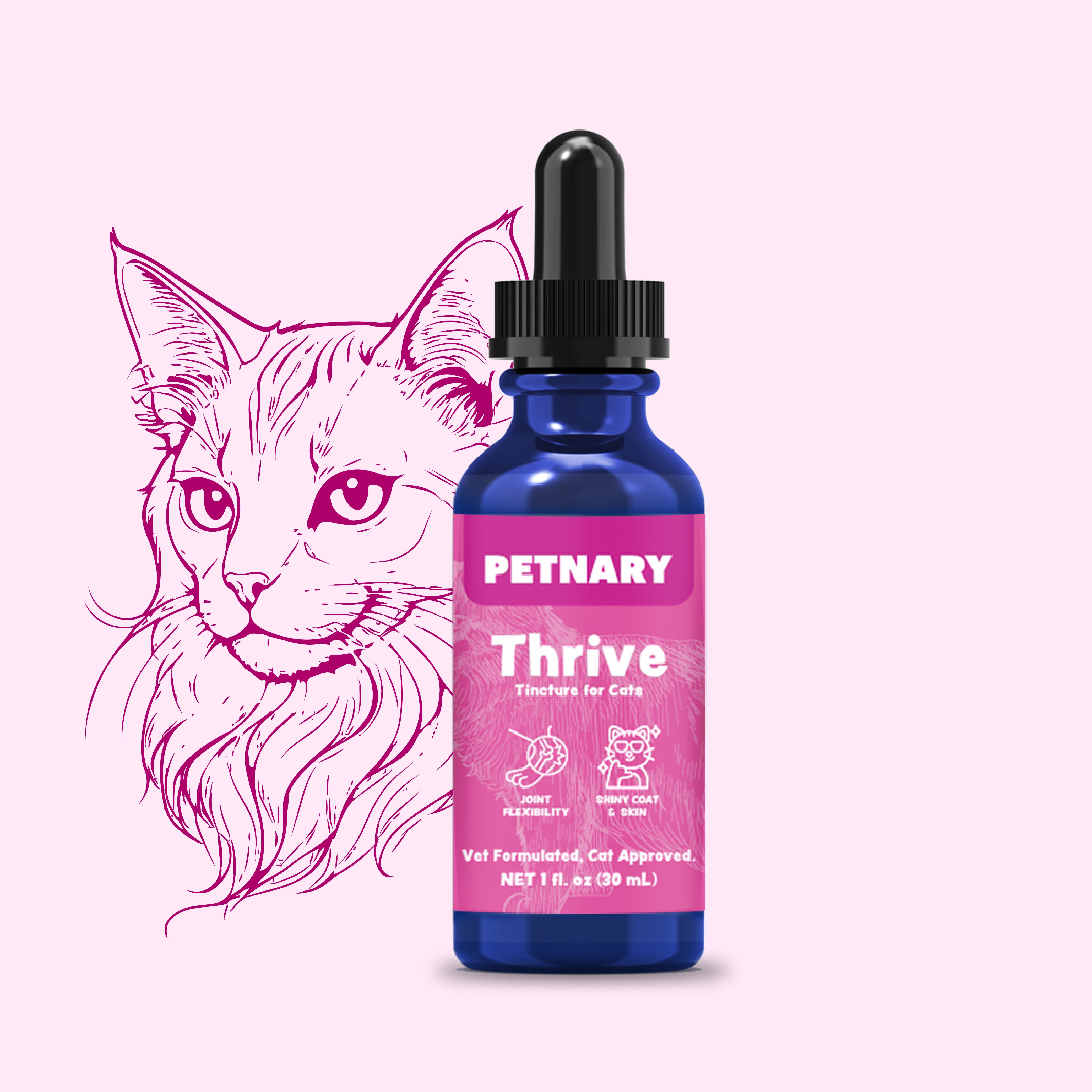 Petnary Thrive | 4-in-1 Daily Vitality Drops – Wild Alaskan Salmon Oil & Metabolic C8 Complex